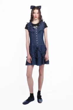 Denim Ruffle Dress