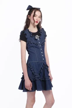 Denim Ruffle Dress