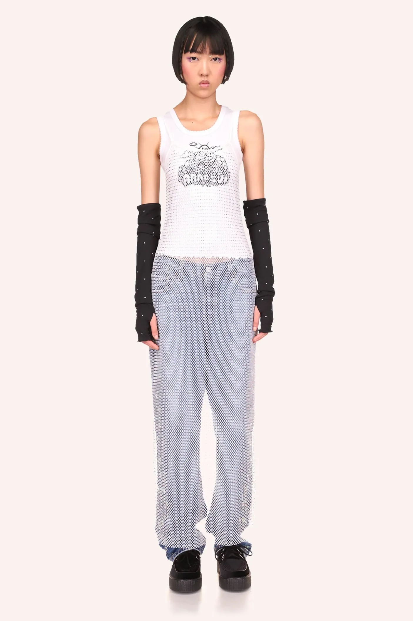 Diamond Netting Slip Dress