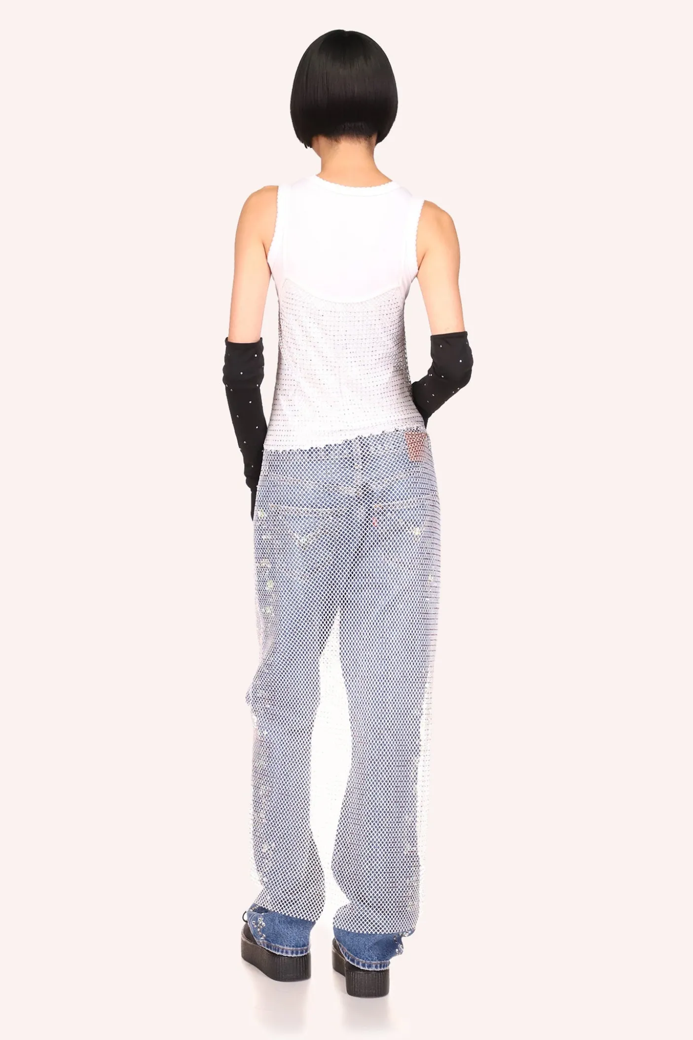 Diamond Netting Slip Dress