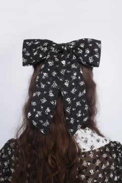 Ditsy Dot Chiffon Bow Hair Clip