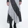 Ditsy Dot Chiffon Contrast Flowy Skirt