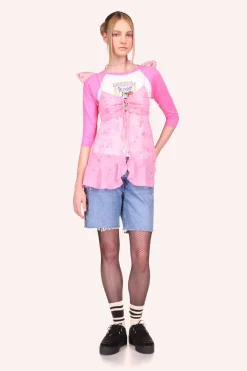 Embroidered Denim Shorts
