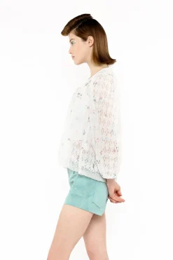 Embroidered Lacey Trellis Blouse