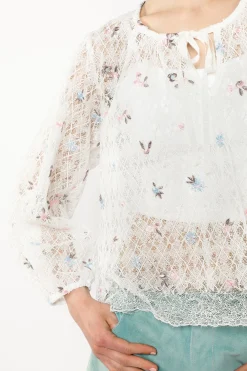 Embroidered Lacey Trellis Blouse