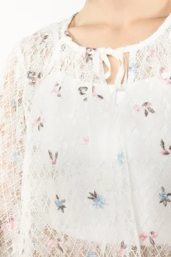 Embroidered Lacey Trellis Blouse