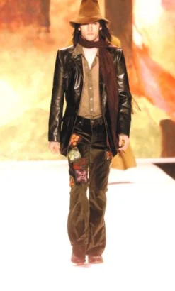 Embroidered Velveteen Patched Corduroys