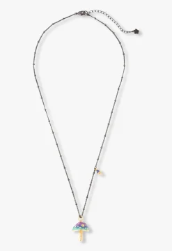 Fairytale Mushroom Necklace - Gunmetal