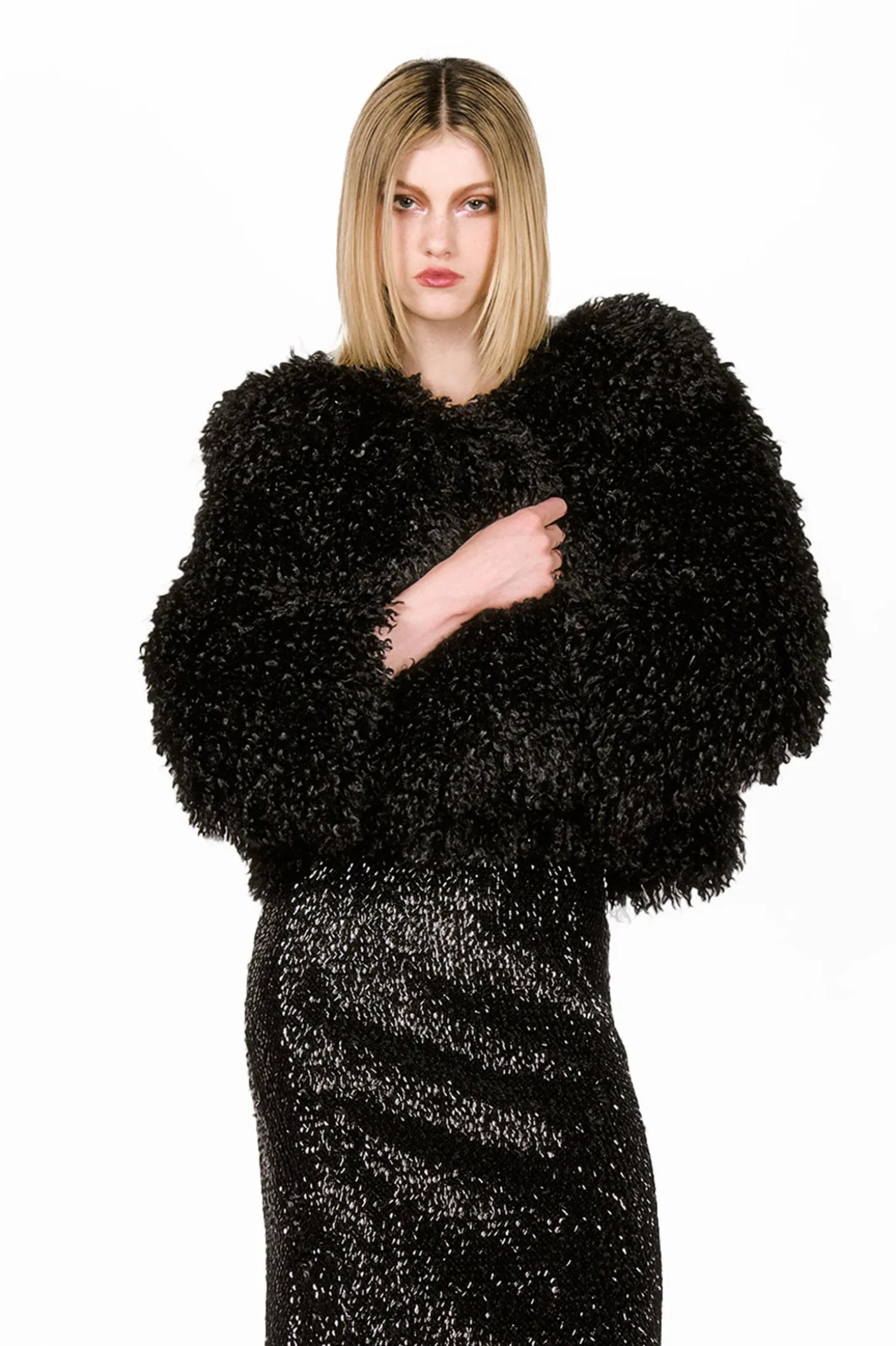 Faux Curly Lamb Fur Jacket