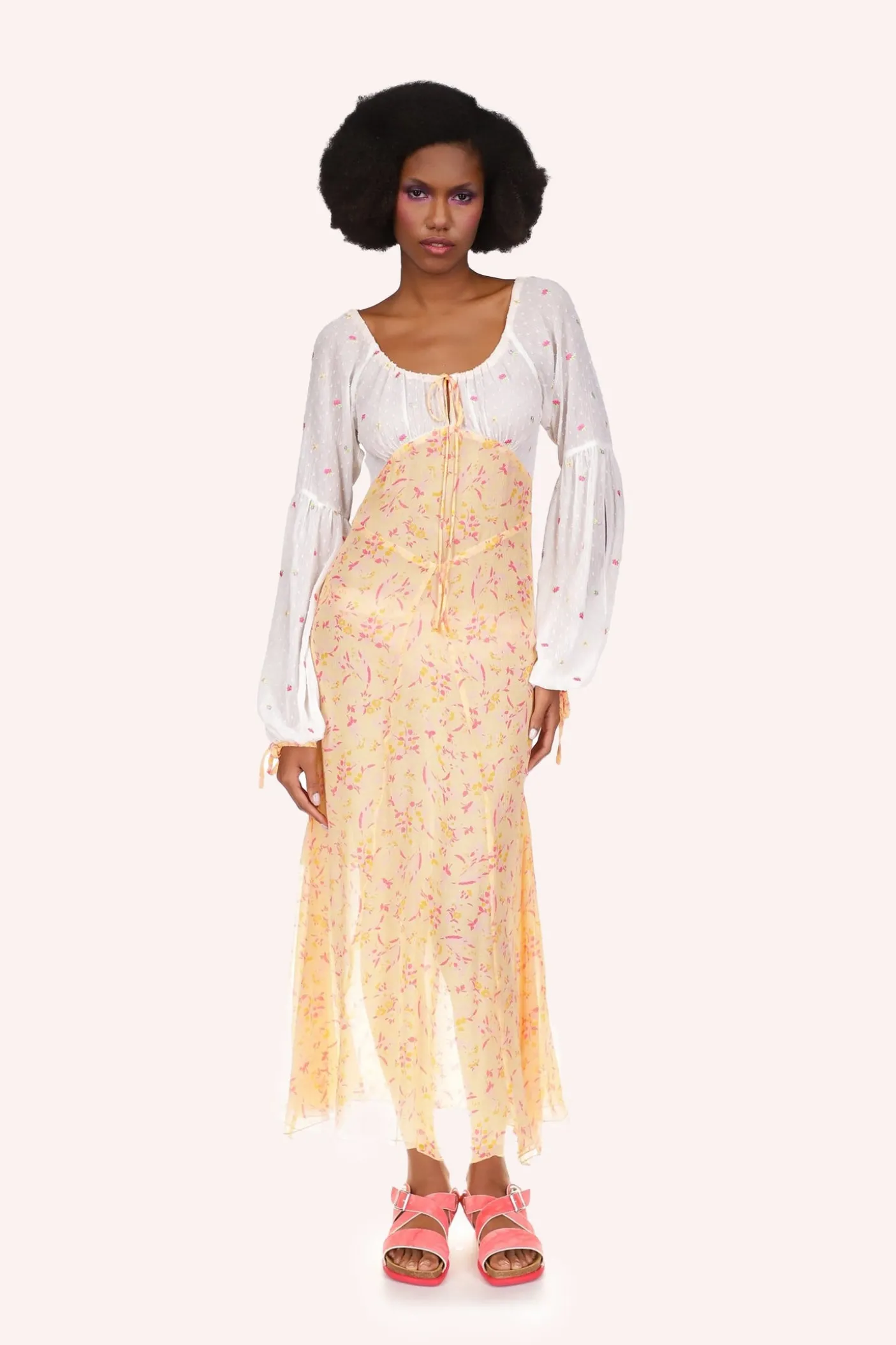 Floral Swiss Dot & Arcadia Blossom Princess Dress