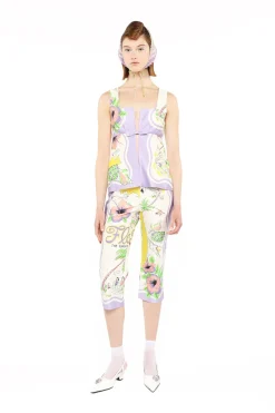 Florida Cotton Sateen Sleeveless Bow Top