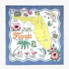 Florida Silk Voile Square Scarf- Blue