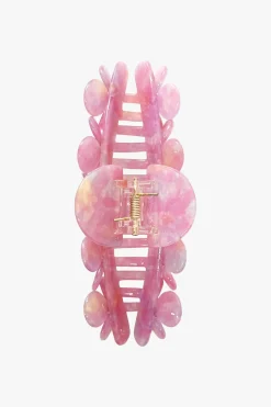 Gemstone Blossom Large Jaw Clip- Pink