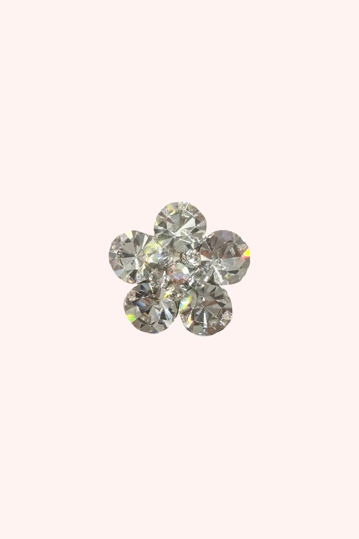 Gemstone Flower Hair Pin Silver