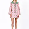 Giant Floral Gingham Embroidered Dress