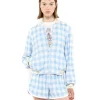 Gingham Terry Baseball Jacket