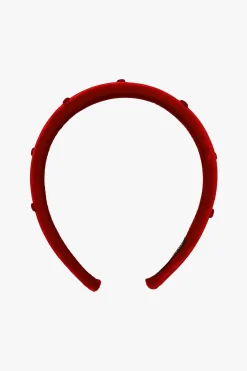 Heartfelt Velvet Headband- Red