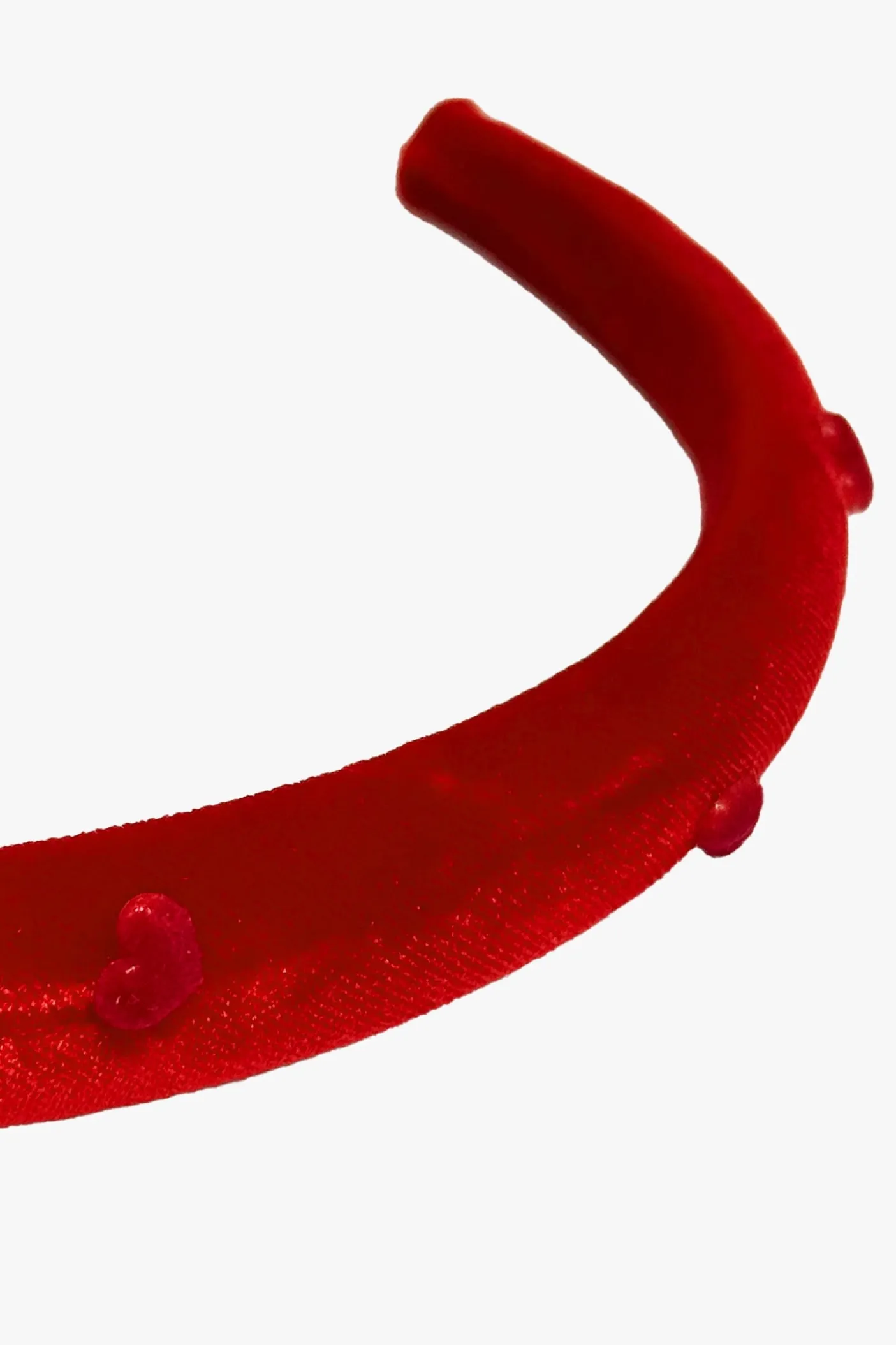 Heartfelt Velvet Headband- Red