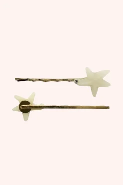Ivory Starfish Hair Pin Pair