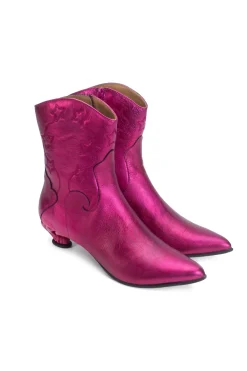 John Fluevog Western Boot Metallic Azalea