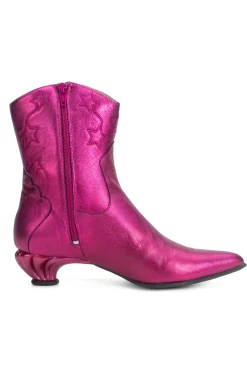 John Fluevog Western Boot Metallic Azalea