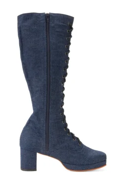 John Fluevog x Anna Sui Butterfly Boots- Denim Blue