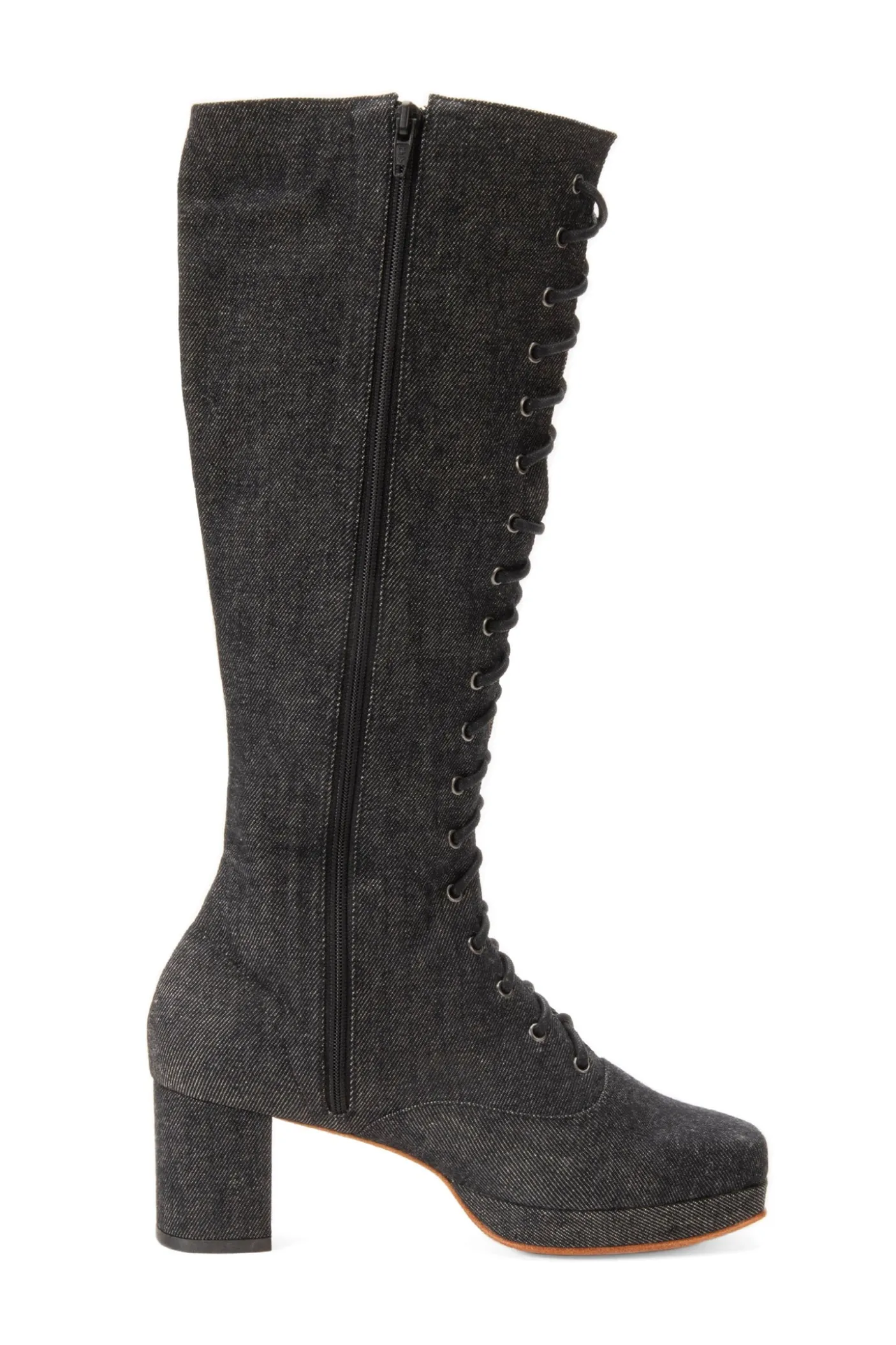 John Fluevog x Anna Sui Butterfly Boots- Black Denim
