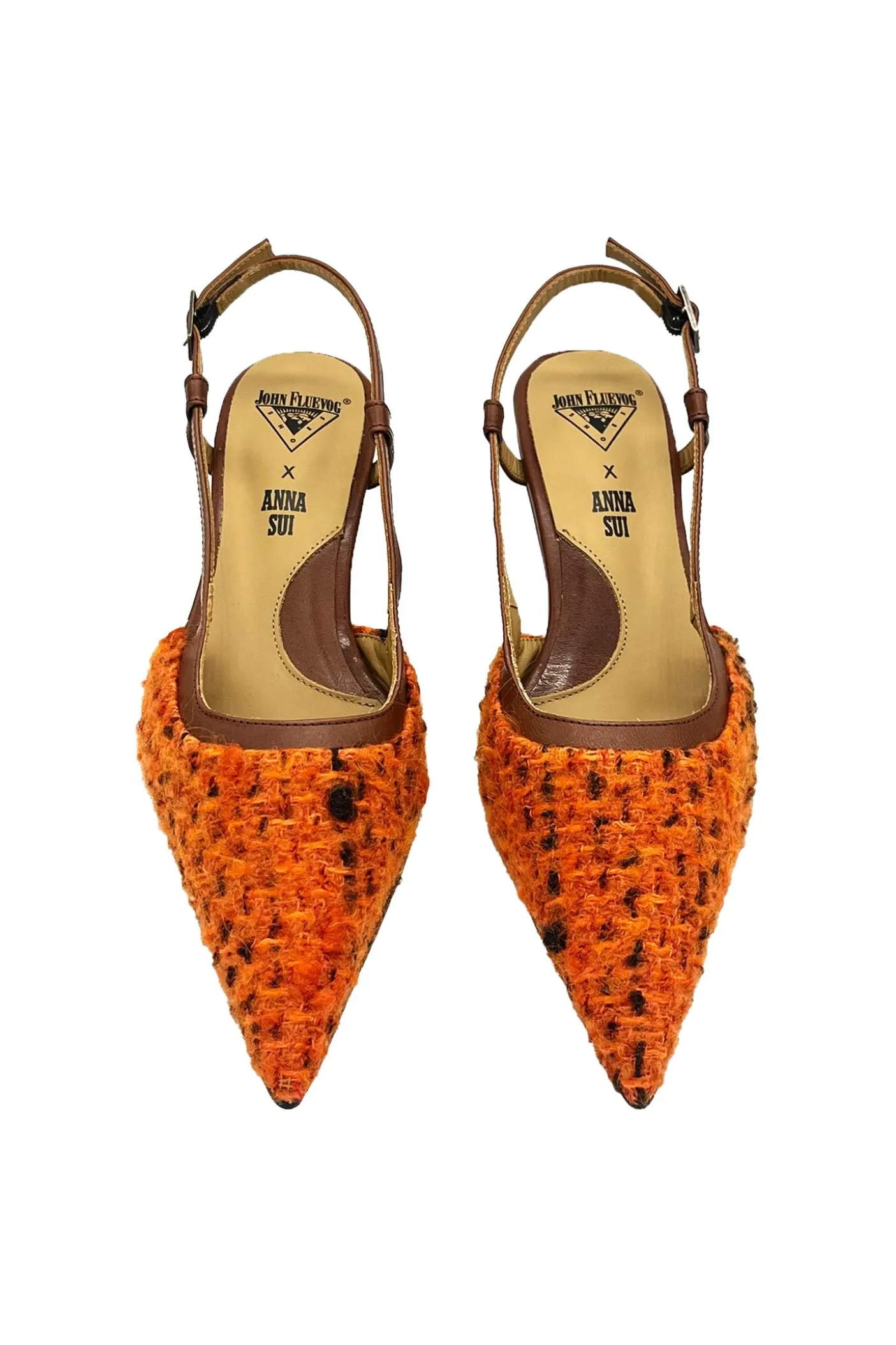 John Fluevog x Anna Sui Marmalade Tweed Slingback