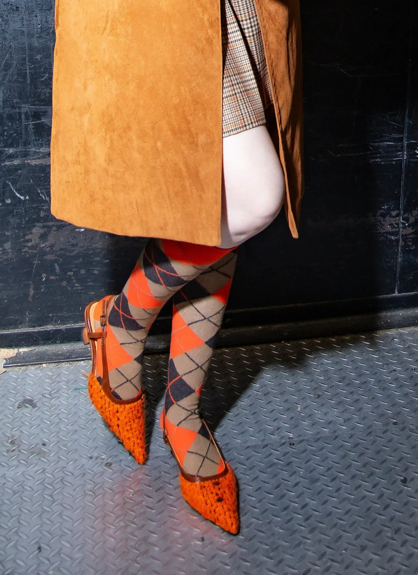 John Fluevog x Anna Sui Marmalade Tweed Slingback