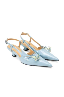 John Fluevog x Anna Sui Slingback Heels- Blue