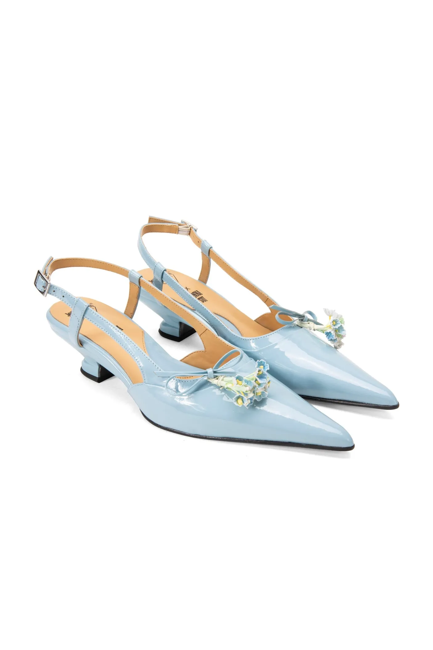 John Fluevog x Anna Sui Slingback Heels- Blue