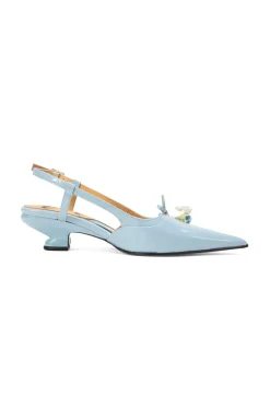 John Fluevog x Anna Sui Slingback Heels- Blue