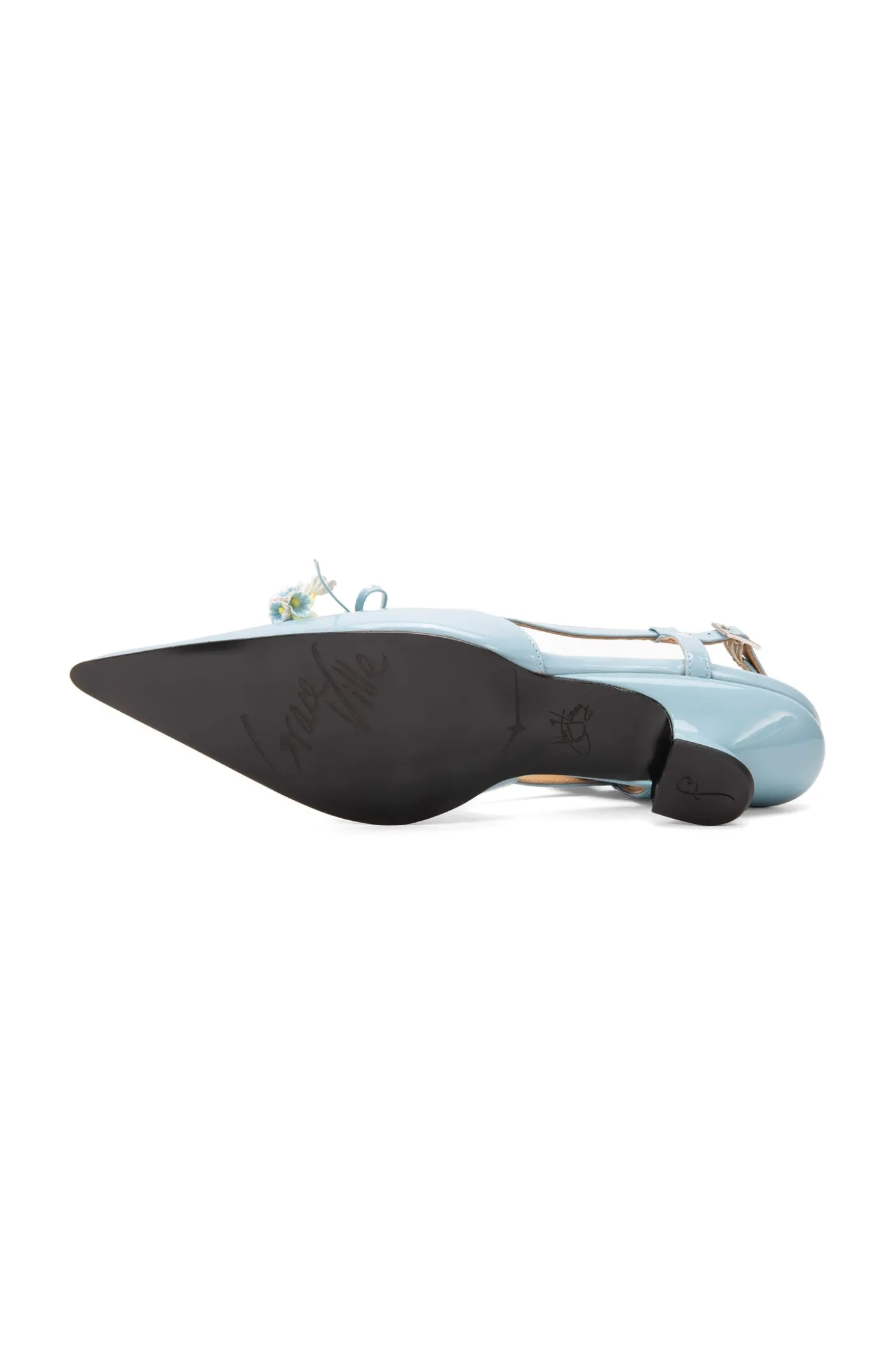 John Fluevog x Anna Sui Slingback Heels- Blue