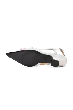 John Fluevog x Anna Sui Slingback Heels- White