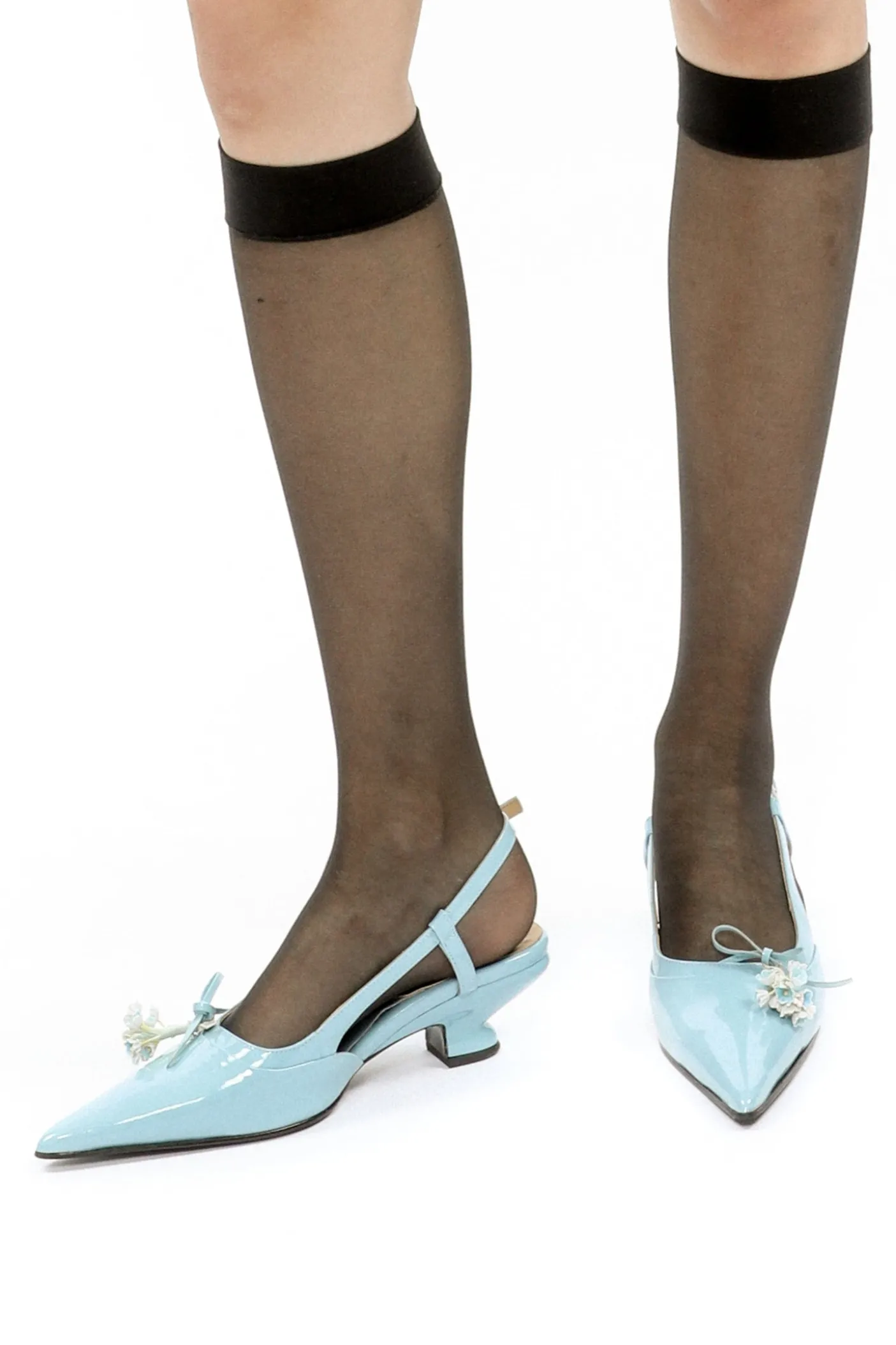 John Fluevog x Anna Sui Slingback Heels- Blue