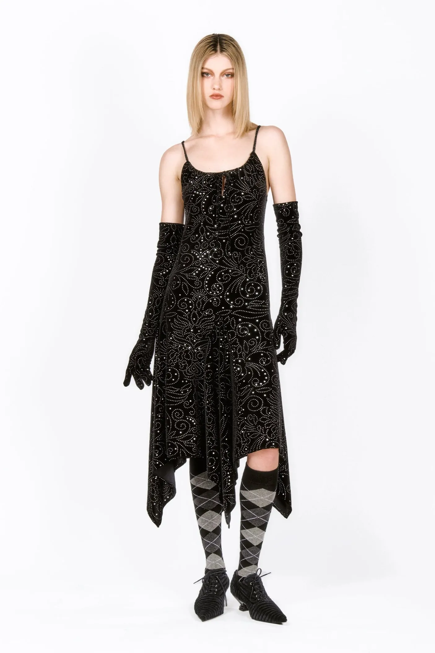 Jubilee Velvet Godet Dress
