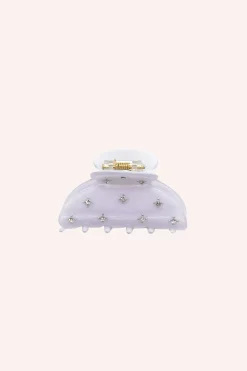 Lavender Medium Pastel Crystal Jaw Clip