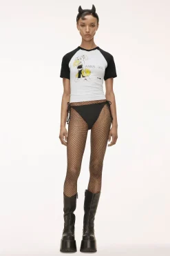 Limited Edition: Anna Sui x Heaven by Marc Jacobs Cheerleader Baby Tee White/Black