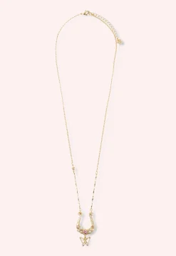 Lucky Horseshoe Charm Necklace - Gold