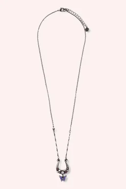 Lucky Horseshoe Charm Necklace - Gunmetal