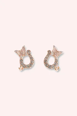 Lucky Horseshoe Stud Earrings - Rose Gold