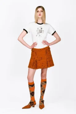 Marmalade Tweed Pleated Mini Skirt