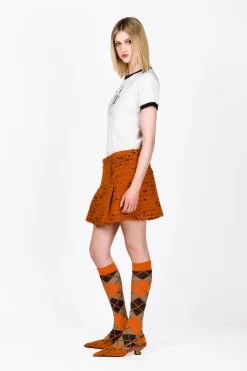 Marmalade Tweed Pleated Mini Skirt