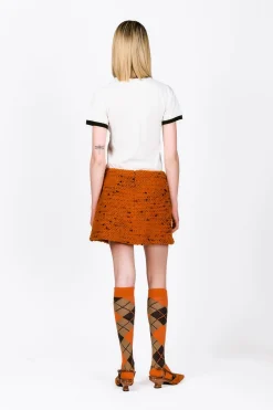 Marmalade Tweed Pleated Mini Skirt
