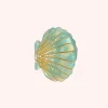 Medium Ivory Aqua Pastel Sea Shell Jaw Clip