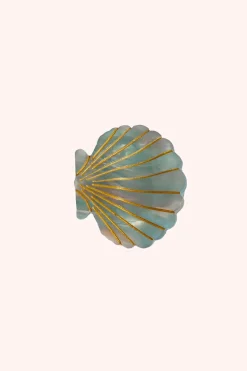Medium Lavender Aqua Pastel Sea Shell Jaw Clip
