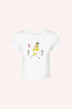 Mermaid Baby Tee White
