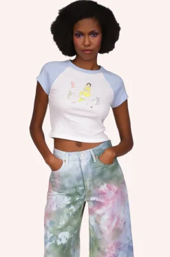 Mermaid Raglan Baby Tee Blue