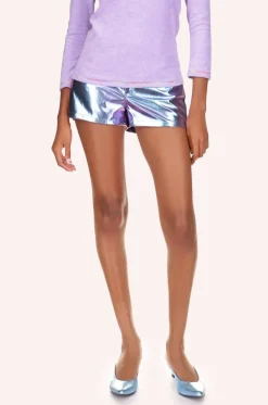 Metallic Faux Leather Shorts