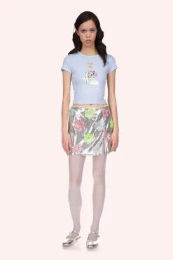 Micro Ribbed Baby Tee- Baby Blue